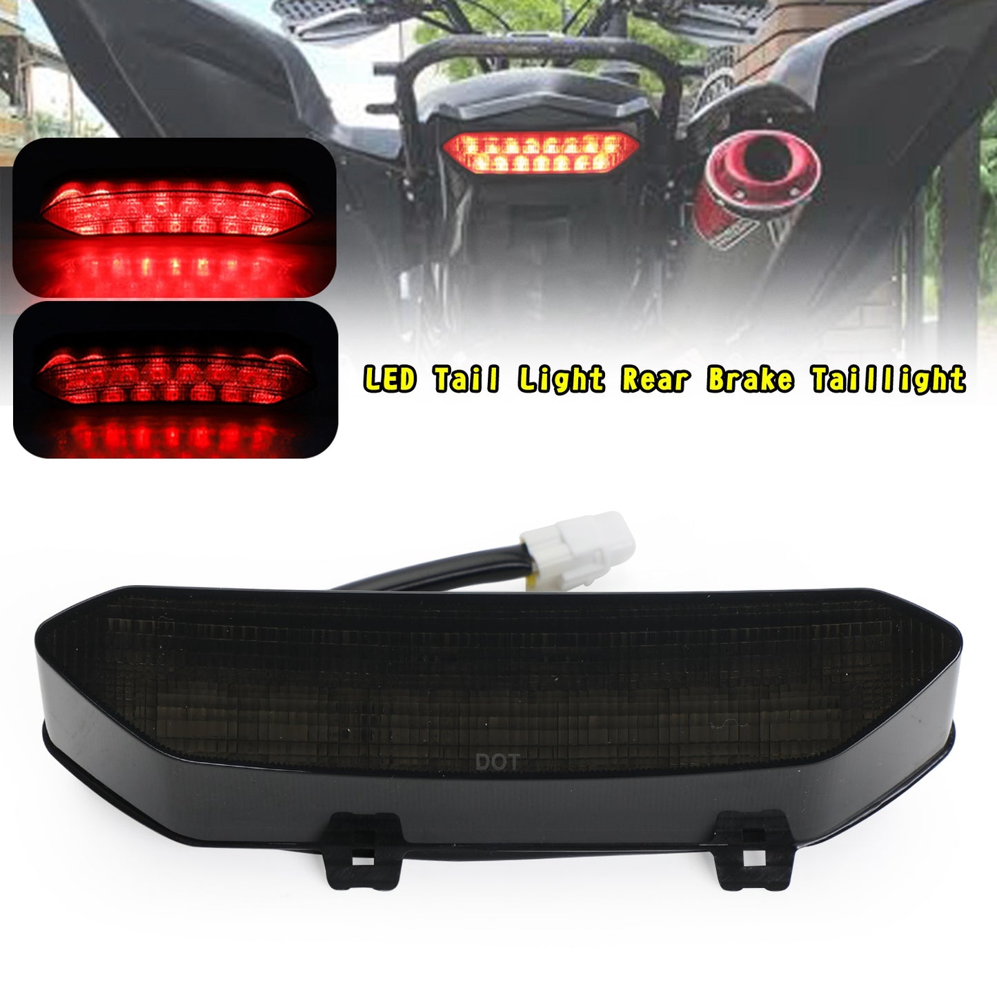LED Brake Tail Light Fit For Yamaha Raptor 700/700R YFZ450R 2006-2018 Black