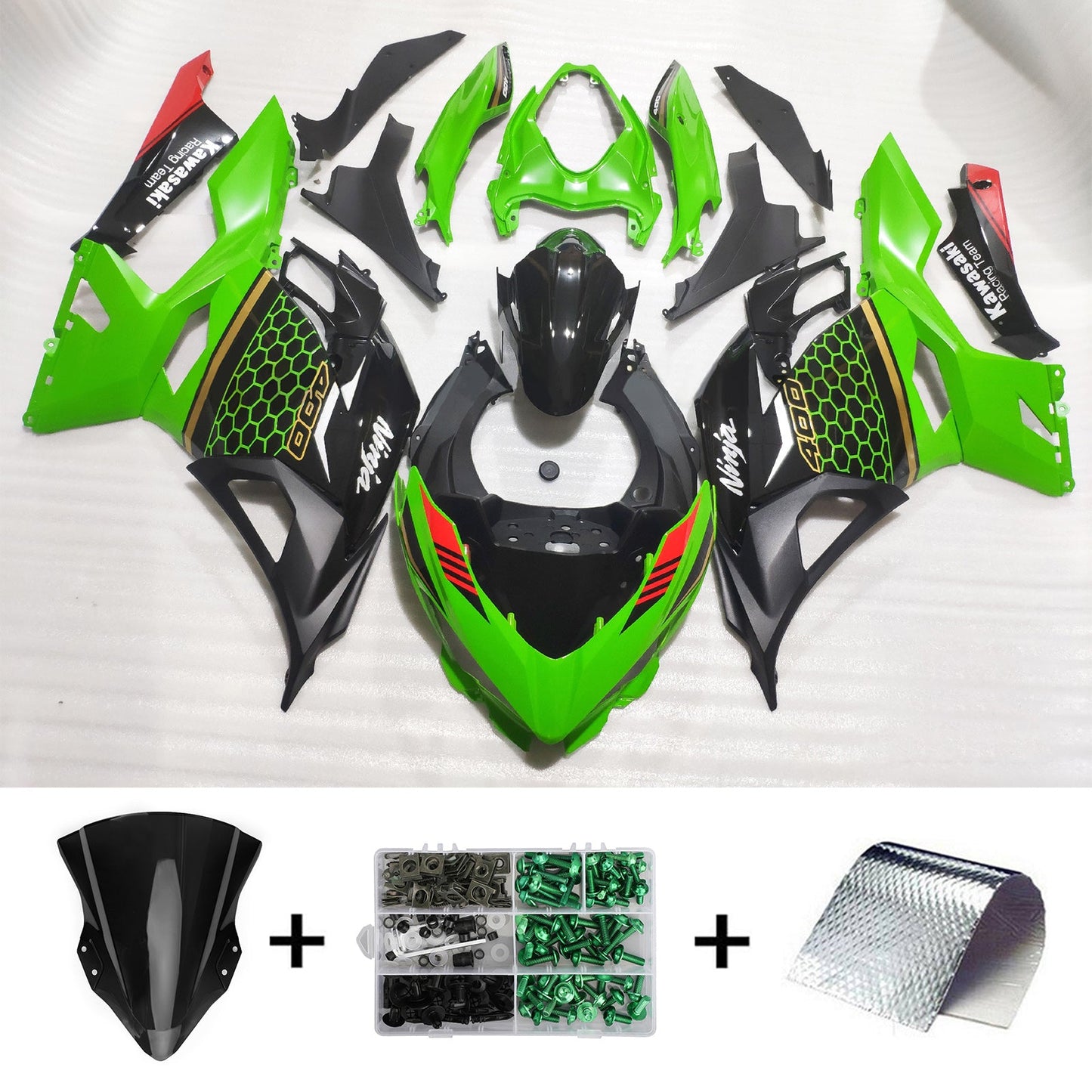 2018-2023=4 Kawasaki EX400 Ninja400 Fairing Kit Bodywork Plastic ABS