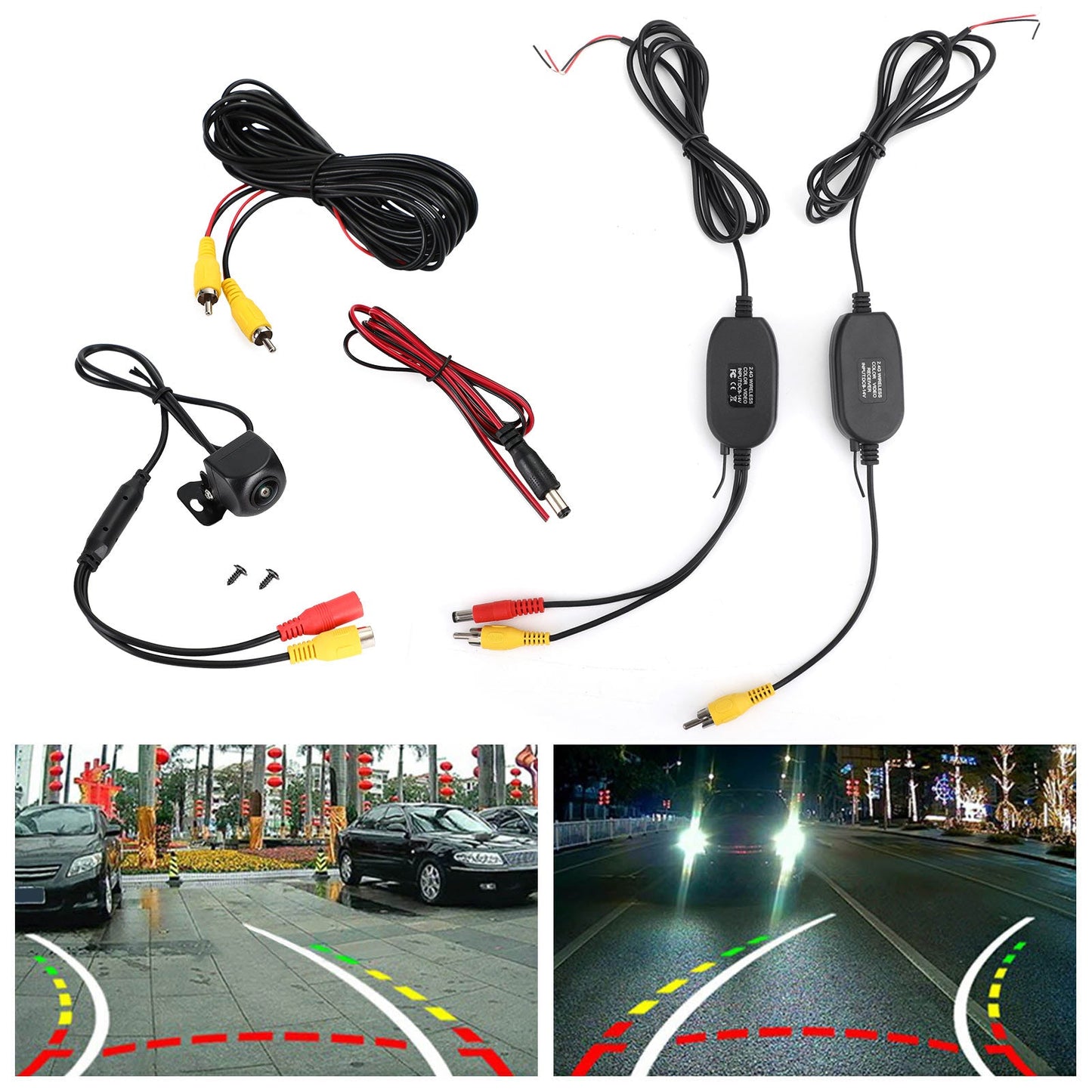 Car Wireless Trajectory Dynamic Moving Guide Line Rear View Reverse Camera