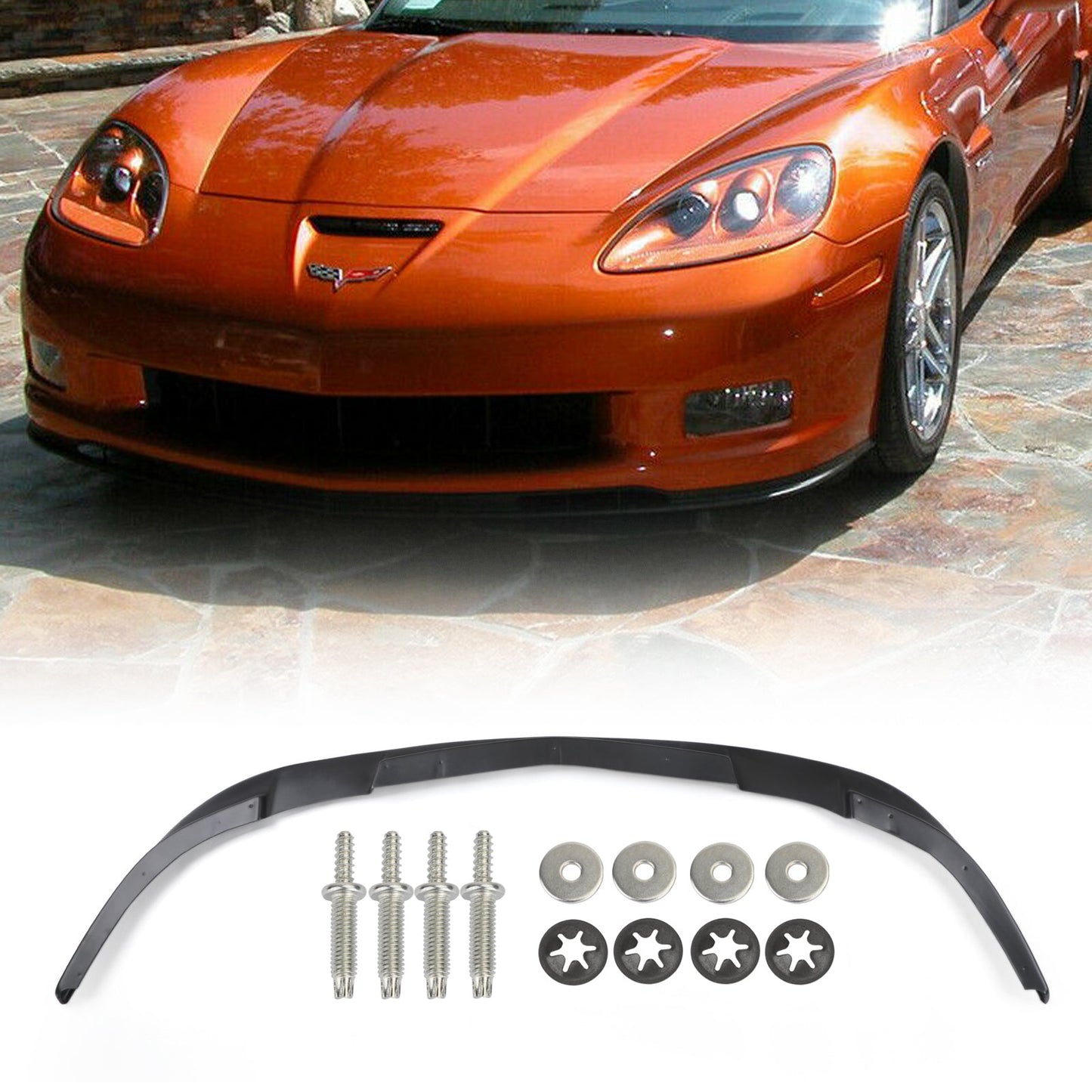 Front Bumper Lip Spoiler For 05-13 Chevy Corvette C6 Z06 Coupe ZR1 Style