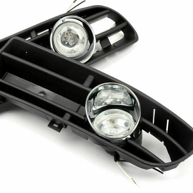 Bumper Grille With Driving Fog Lamp Light For 99-04 VW JETTA BORA MK4 TDI