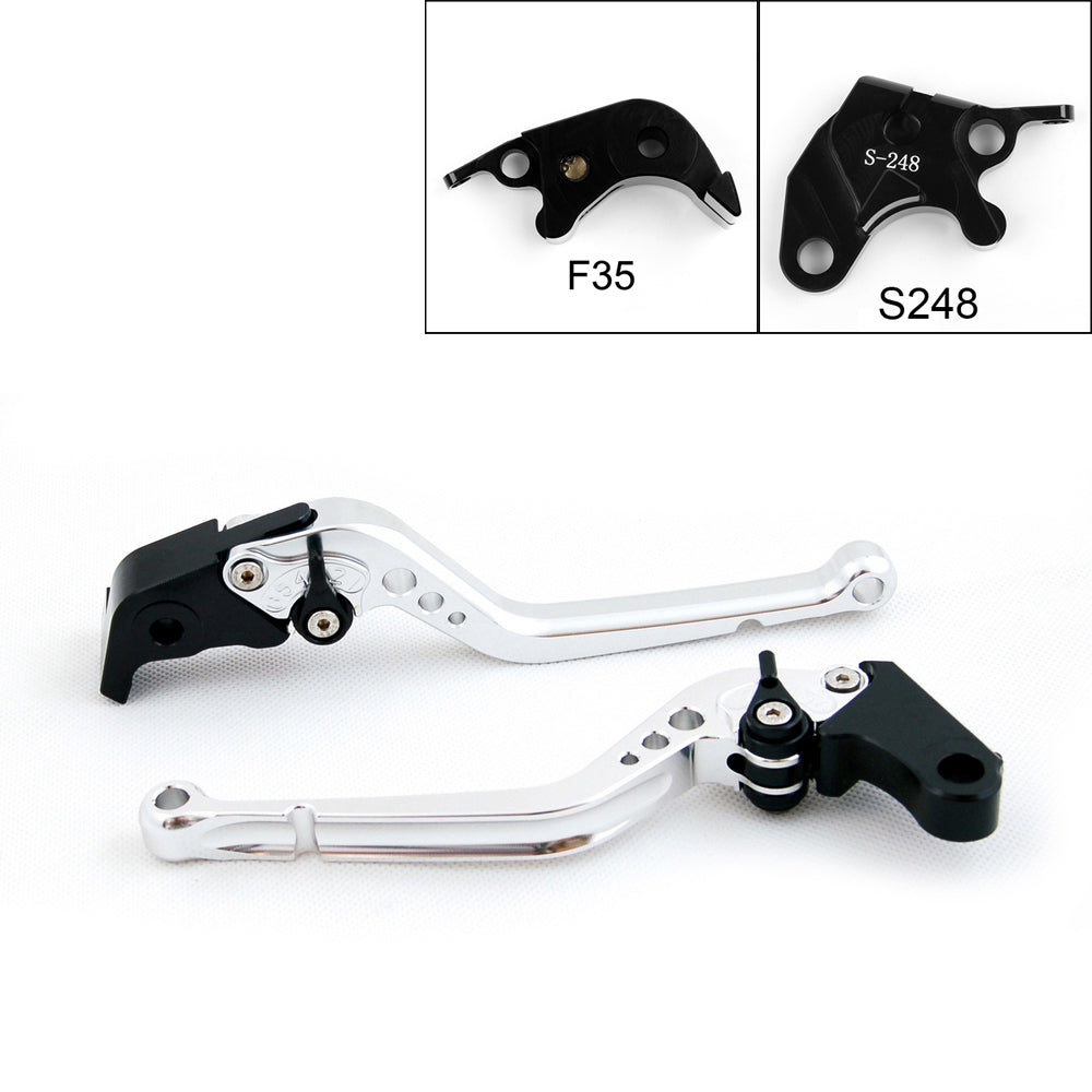 Long Brake Clutch Levers For Suzuki GSXR600 GSXR750 GSXR 750 04-05 Black