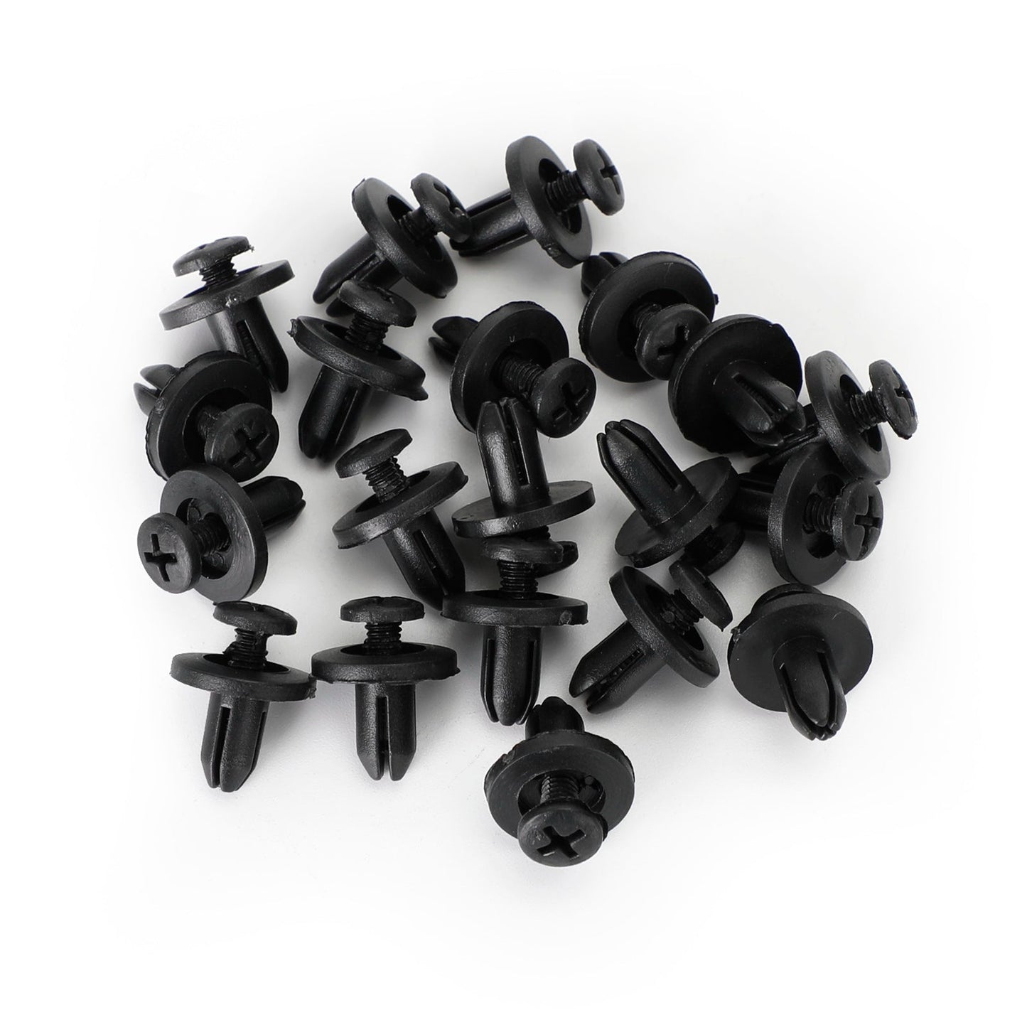 20pcs Fairing Panel Bolt Clip 6mm Plastic Screw Rivets Clips Black For Honda