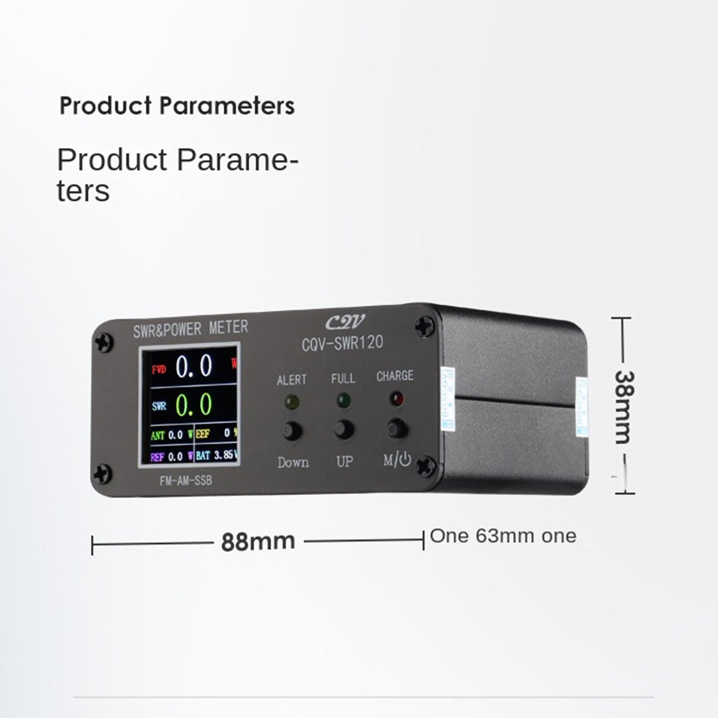 1.8MHz-54MHz Standing Wave Meter 240 * 240 Full Color LCD Display Power meter