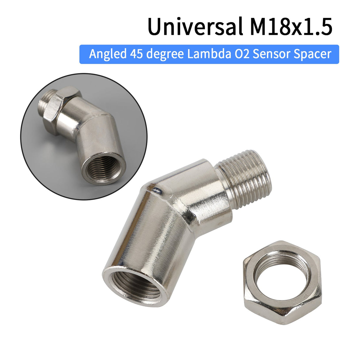 Catalytic Converter 135 Degree CEL Oxygen Sensor Extender Adapter Spacer M18 X 1.5