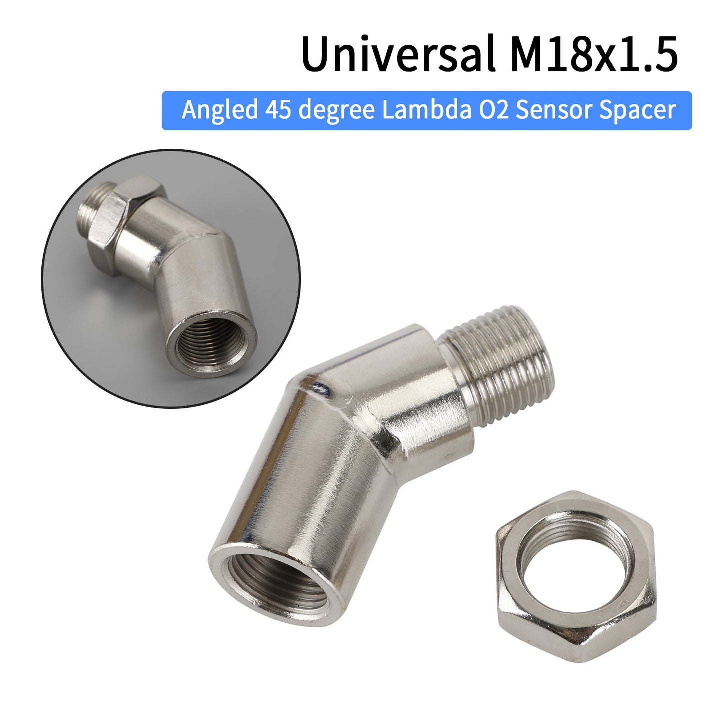 Catalytic Converter 135 Degree CEL Oxygen Sensor Extender Adapter Spacer M18 X 1.5