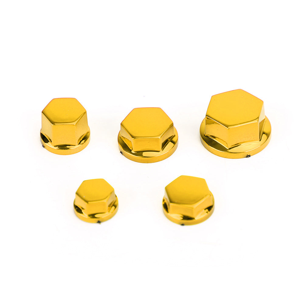 30pcs Motorcycle Black Plastic Hexagon Socket Screw Covers Bolt Nut Cap Cover