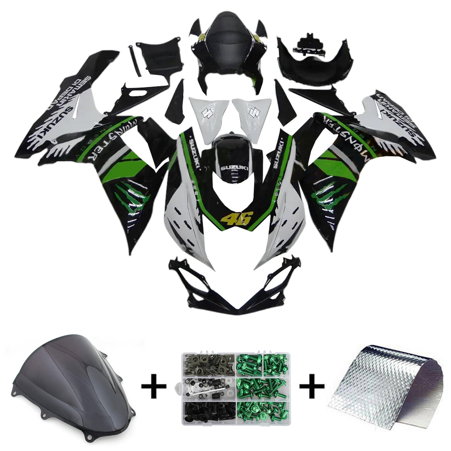 2011-2024 Suzuki GSXR 600/750 K11 Amotopart Injection Fairing Kit Bodywork Plastic ABS #101