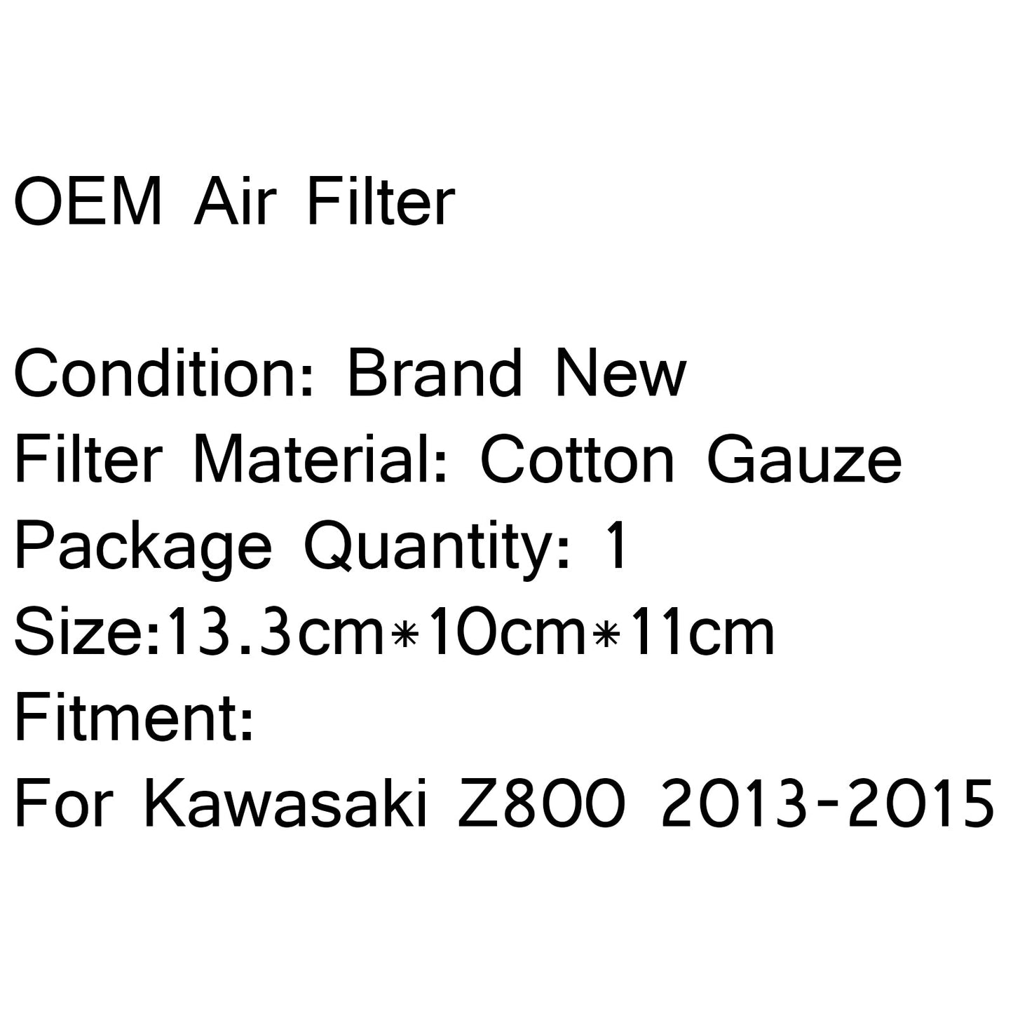 High Flow Replacement Air Filter For Kawasaki Z800 2013-2015