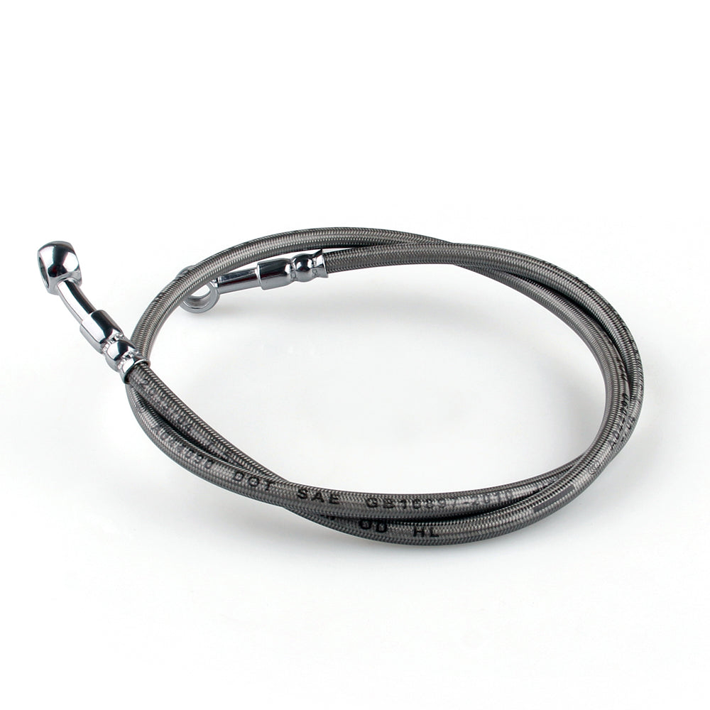 85cm/33" Motorcycle Brake Oil Hose Line Banjo Fitting Stainless Steel Swivel End