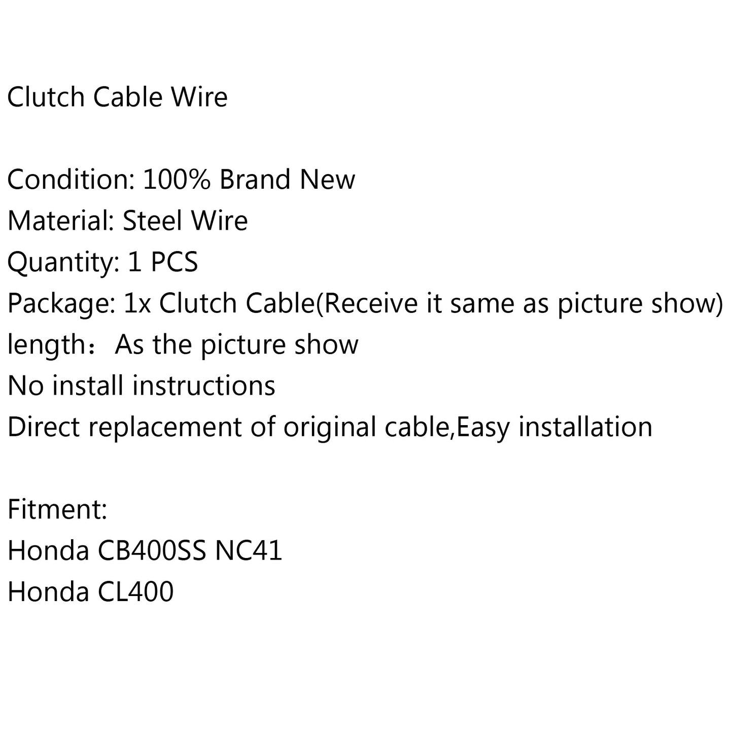 Wire Steel Braided Clutch Cable Replacement For Honda CB400SS NC41 CL400