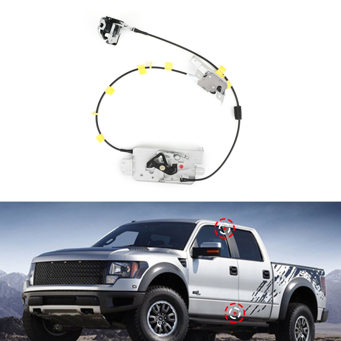 Rear Left Driver Side Door Latch Cable 6L3Z-18264A01-B Fit For Extended Cab Ford F-150 2004-2008