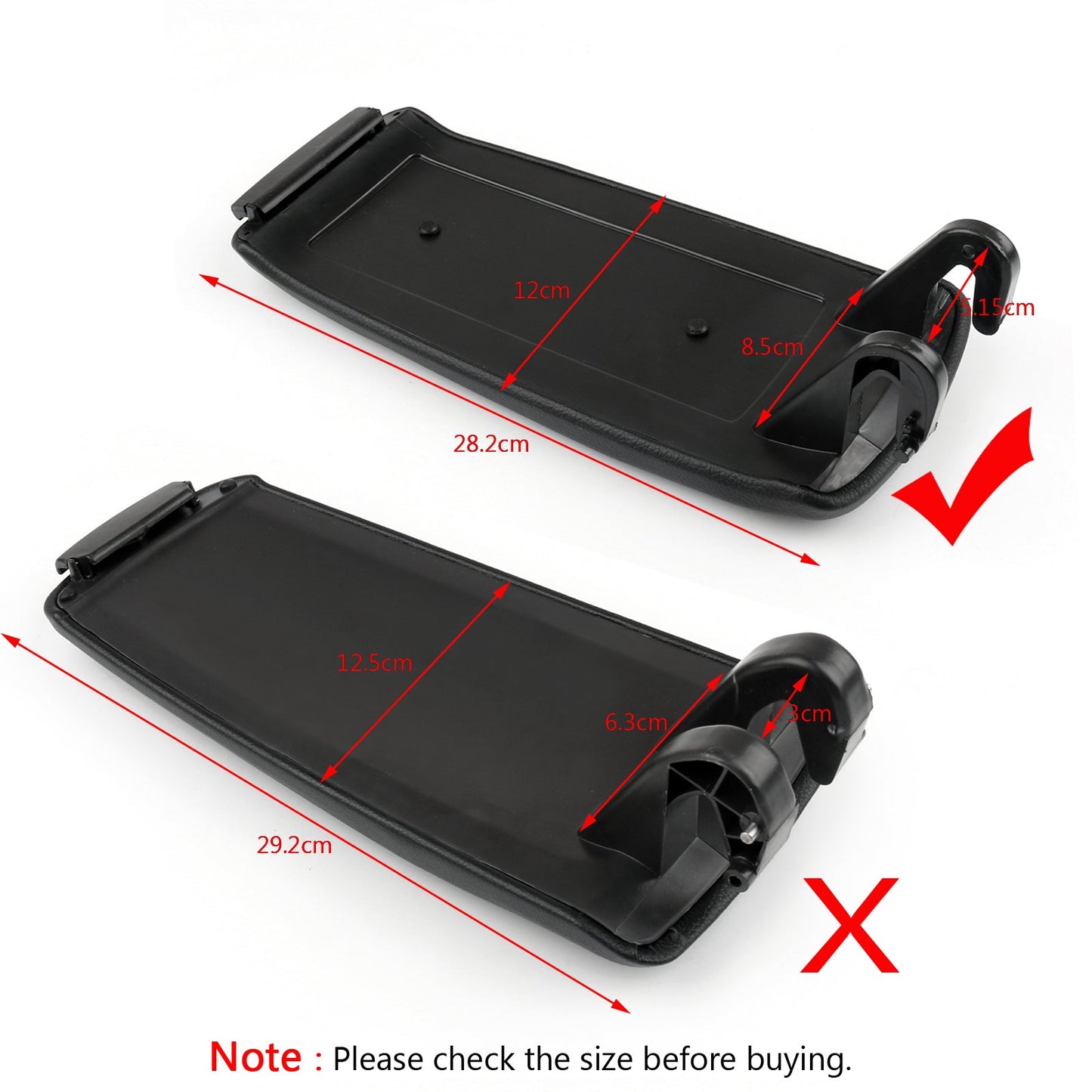 2000-2008 Audi A4 S4 A6 PU Leather Center Console Armrest Cover Lid Black