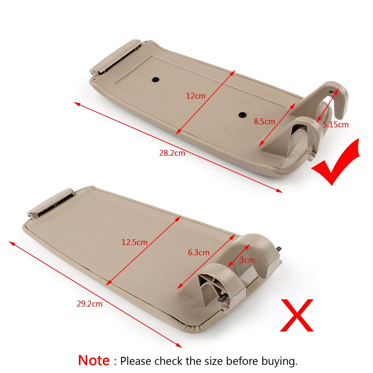 PU Leather Center Console Armrest Cover Lid For Audi A4 S4 A6 2000-2008 Khaki