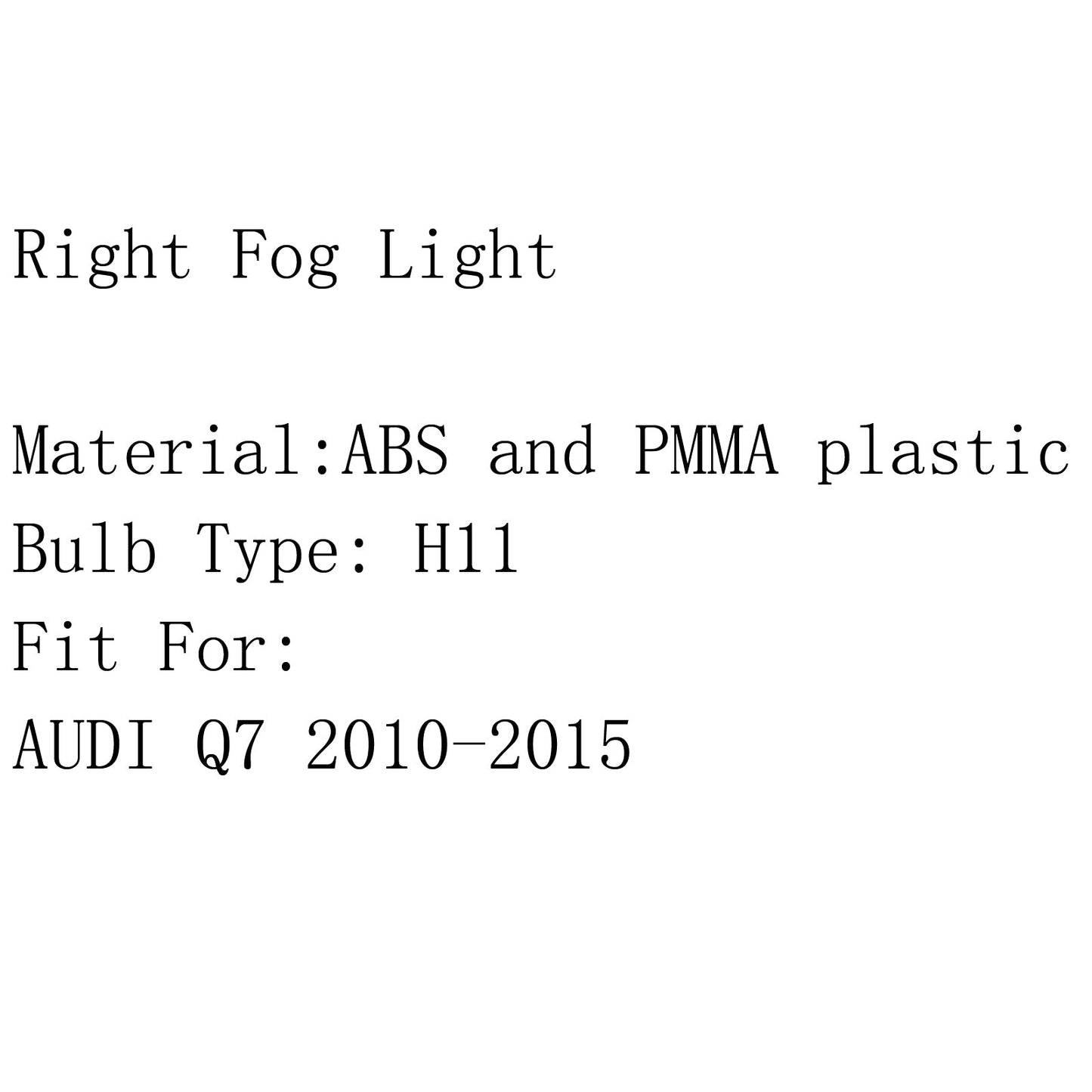 New Front Right Bumper Halogen Fog Light Fog Lamp For AUDI Q7 2010-2015 Generic