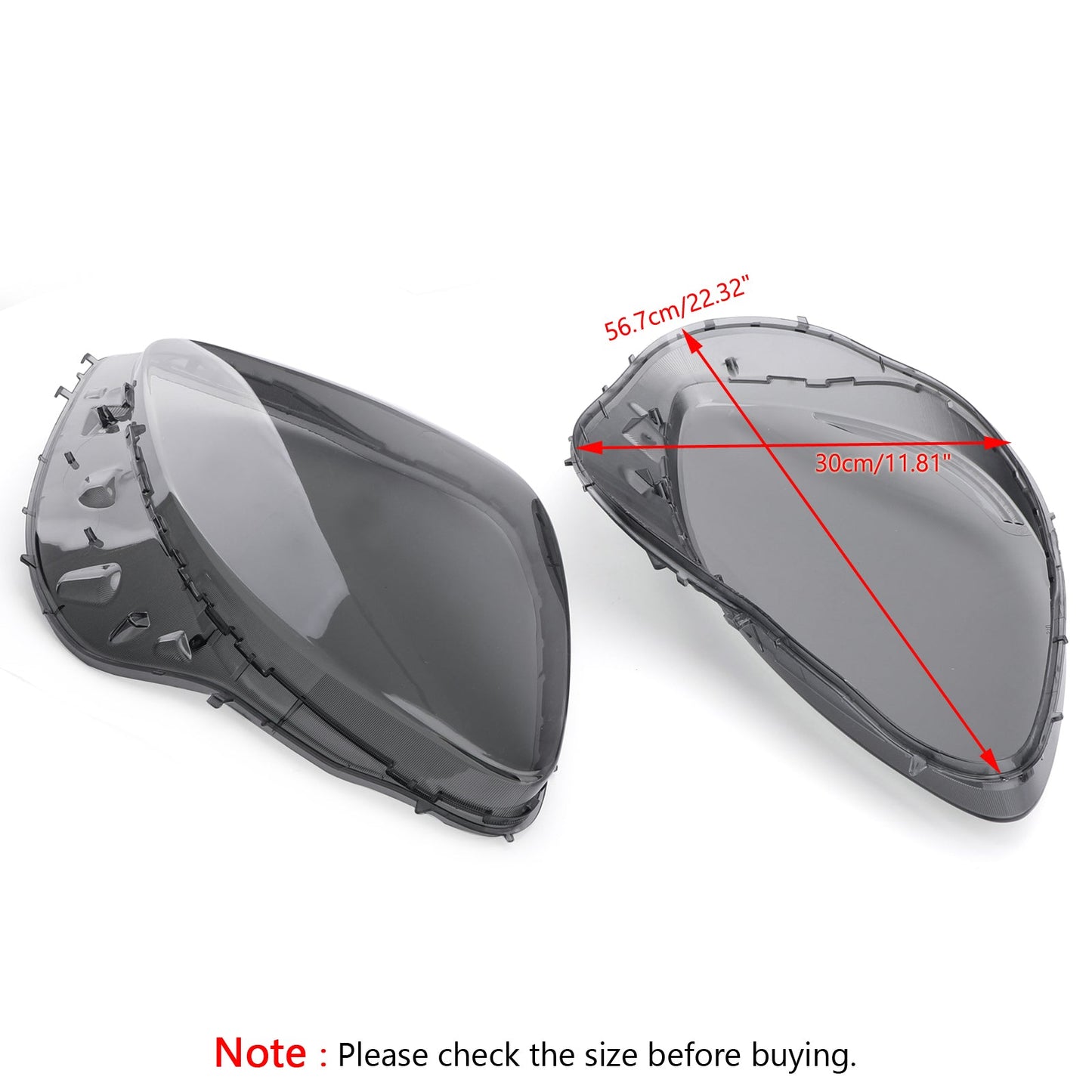 Smoke Headlight Lens Replacement & Black Gaskets Trim Kit For Corvet C6 05-13 Generic