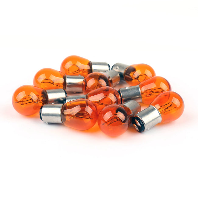 10Pcs For OSRAM 7528Y 12V 21/5W P21/5W BAY15D Stop DRL Lights Lamp Bulbs Amber 2200K