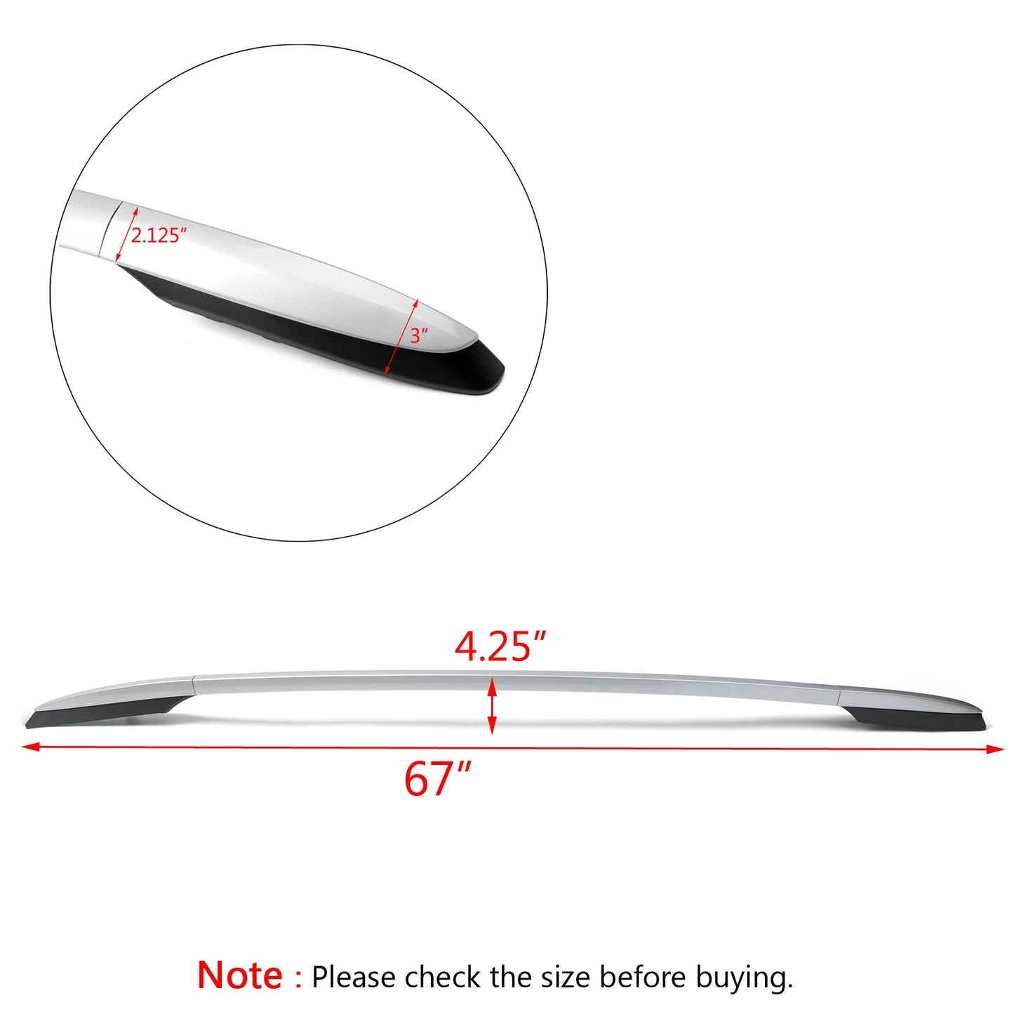 2014-2019 Toyota RAV4 Aluminum Factory Silver Top Roof Rack Side Rails Bar
