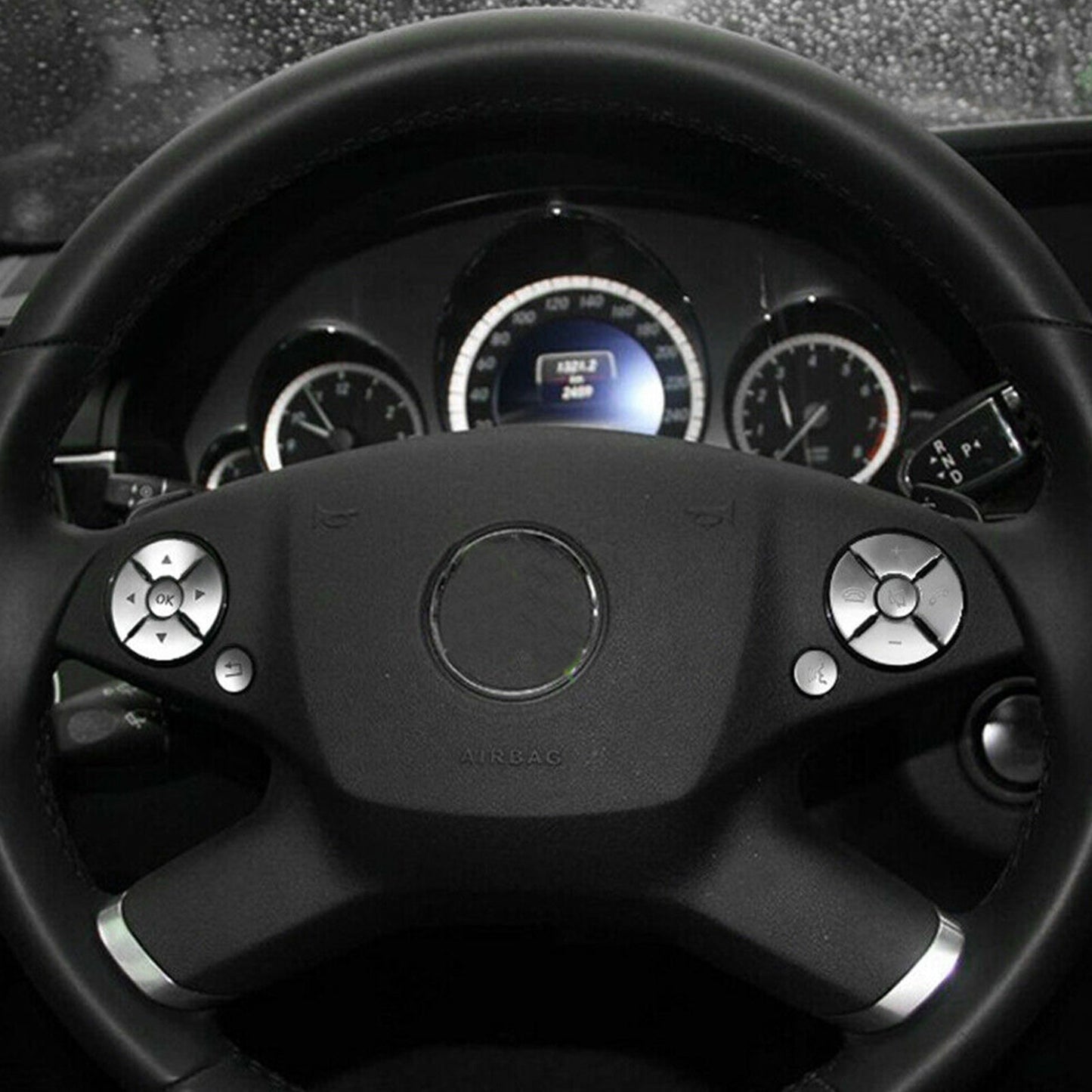 Steering Wheel Button Cover Trim Silver 12Pcs For Mercedes Benz C/E/S Class GLK Generic