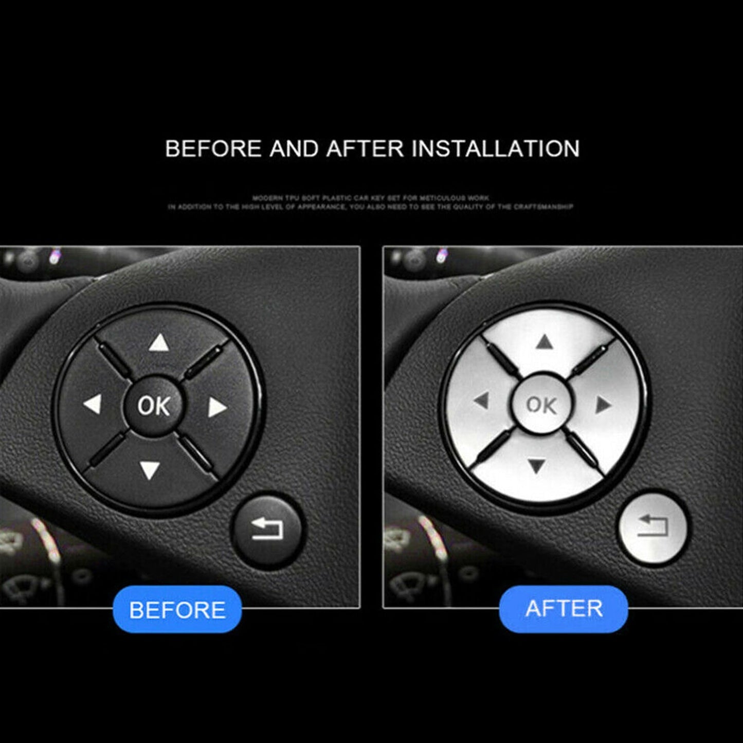 Steering Wheel Button Cover Trim Silver 12Pcs For Mercedes Benz C/E/S Class GLK Generic
