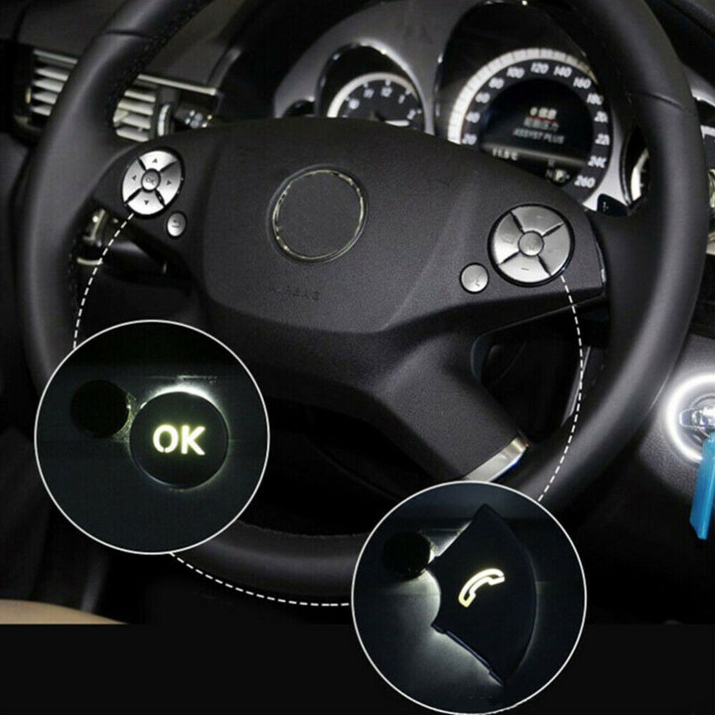 Steering Wheel Button Cover Trim Silver 12Pcs For Mercedes Benz C/E/S Class GLK Generic