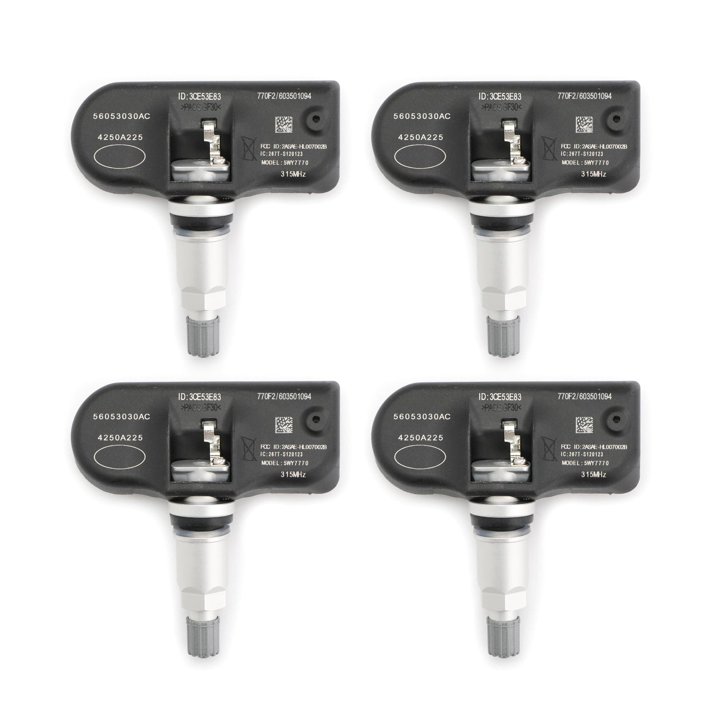 4 Of Set 56053030AC Tire Pressure Sensor TPMS 315Mhz For Chrysler Generic