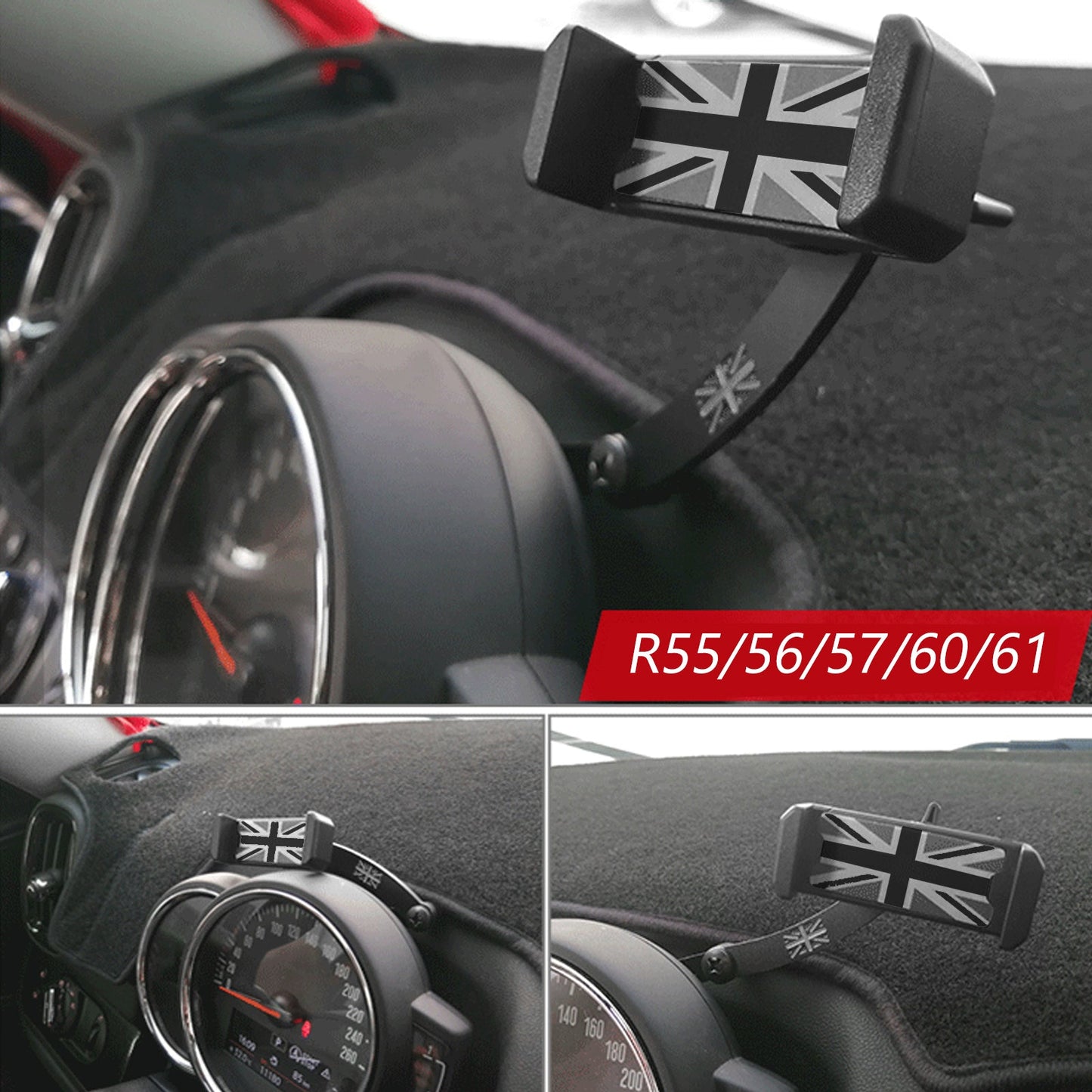 Mini Cooper R55 R56 R57 R60 R61 Union Jack Car Cell Phone Mount Folding Holder