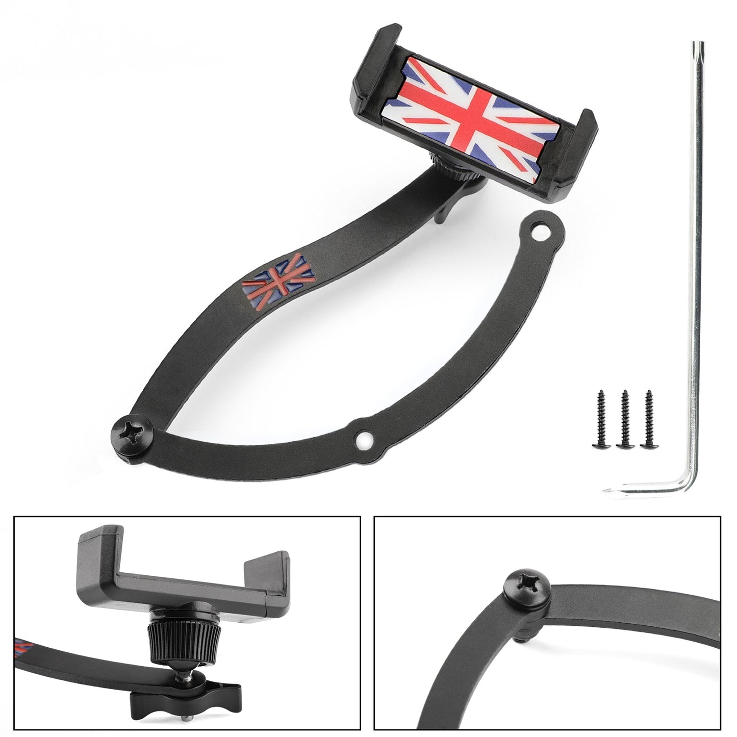 Mini Cooper R55 R56 R57 R60 R61 Union Jack Car Cell Phone Mount Folding Holder