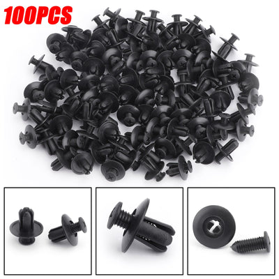 100PCS 8mm Plastic Car Screw Scrivet Interior Trim Panel Clips For HOLDEN