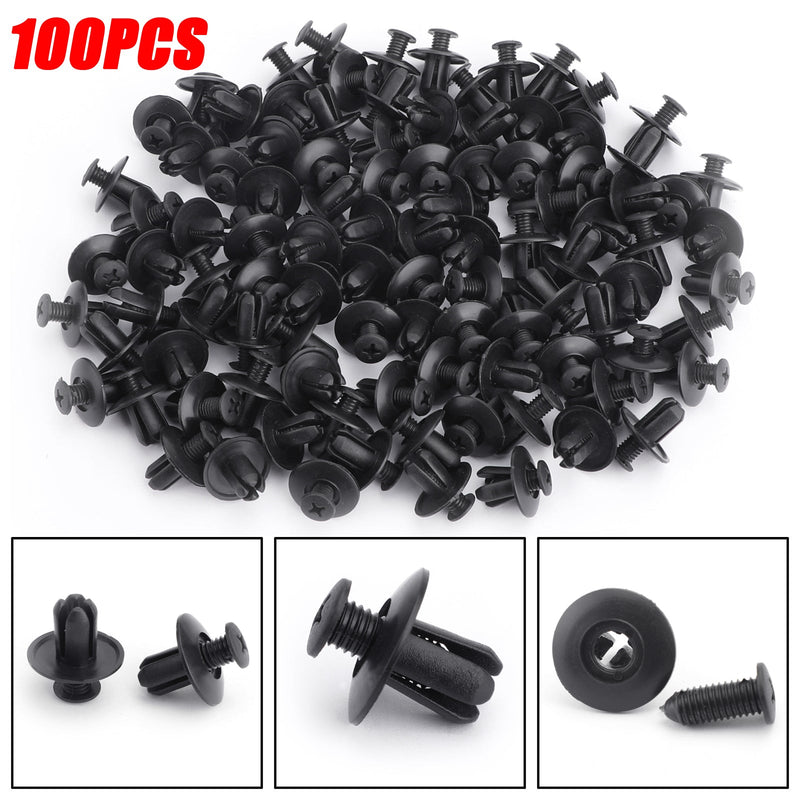 100PCS 8mm Plastic Car Screw Scrivet Interior Trim Panel Clips For HOLDEN
