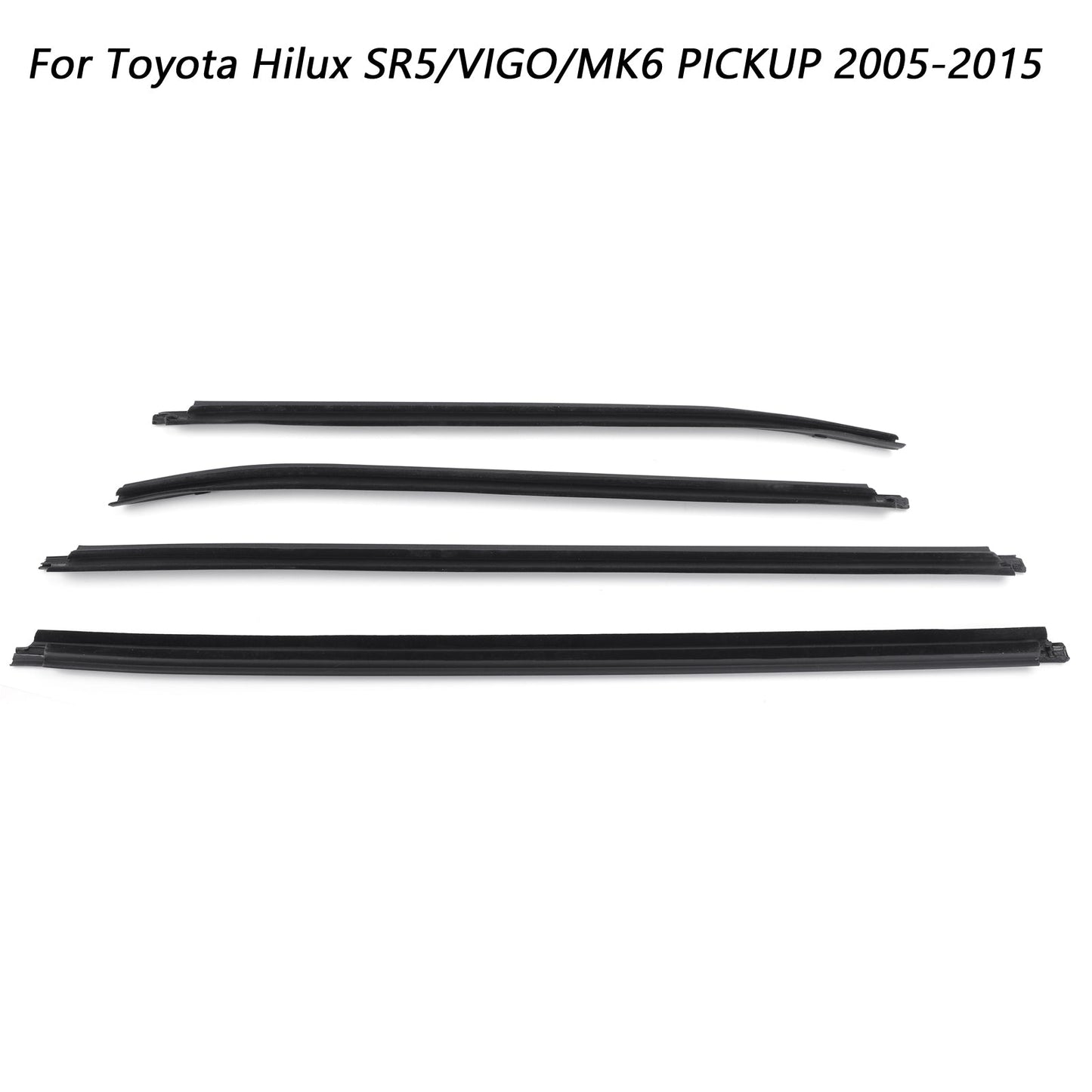 Window Glass Seals 4 Door Weatherstrip Fits Toyota Hilux SR5 V6 Pickup 2005-2015