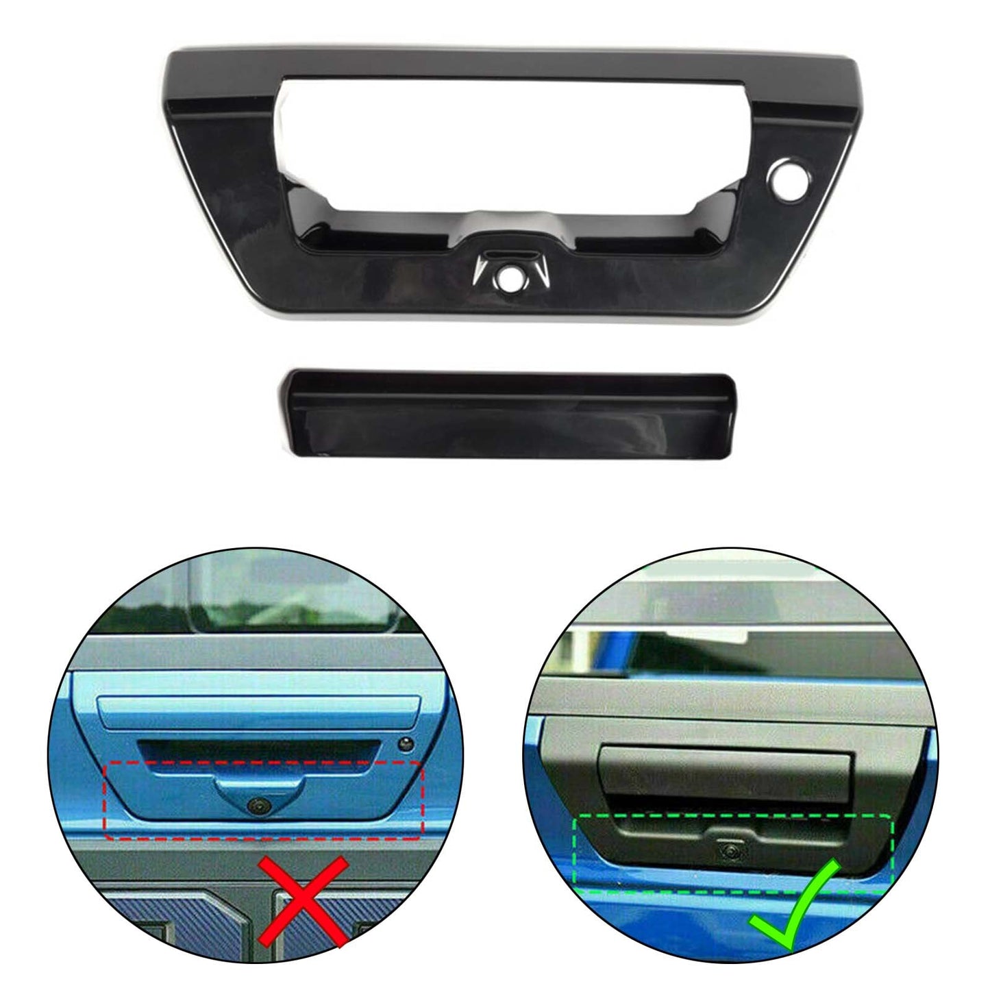 Black ABS Rear Door Tailgate Handle Cover Trim For Ford F150 15-20