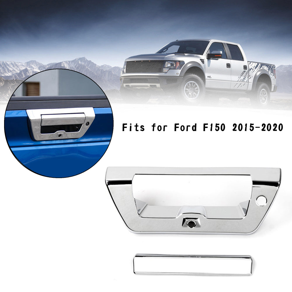 Black ABS Rear Door Tailgate Handle Cover Trim For Ford F150 15-20