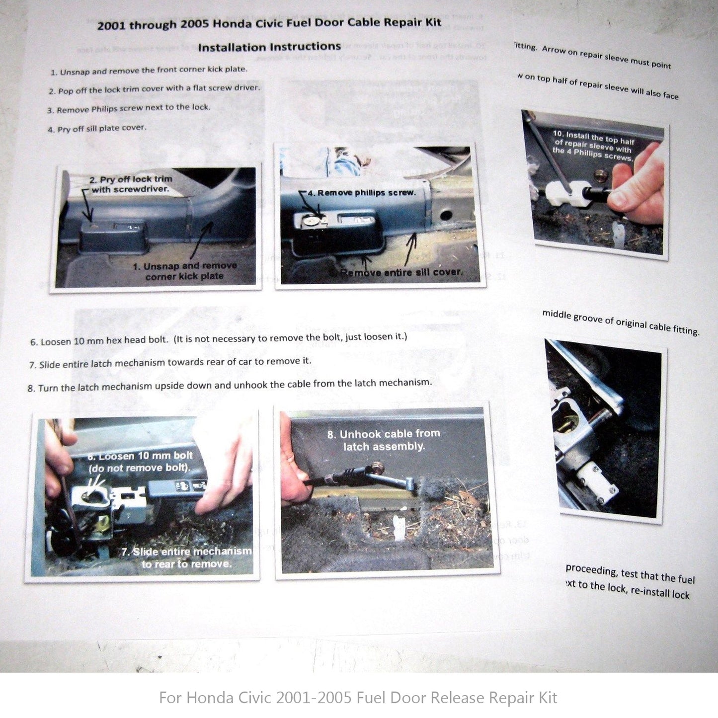 2001-2005 Honda Civic Fuel Door Release Repair Kit Fits For