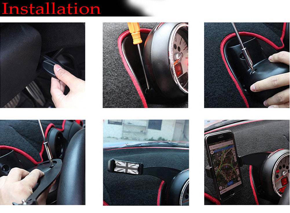 Mini Cooper R60 R61 360鎺砇otation Car Phone Mount Cradle Holder Stand