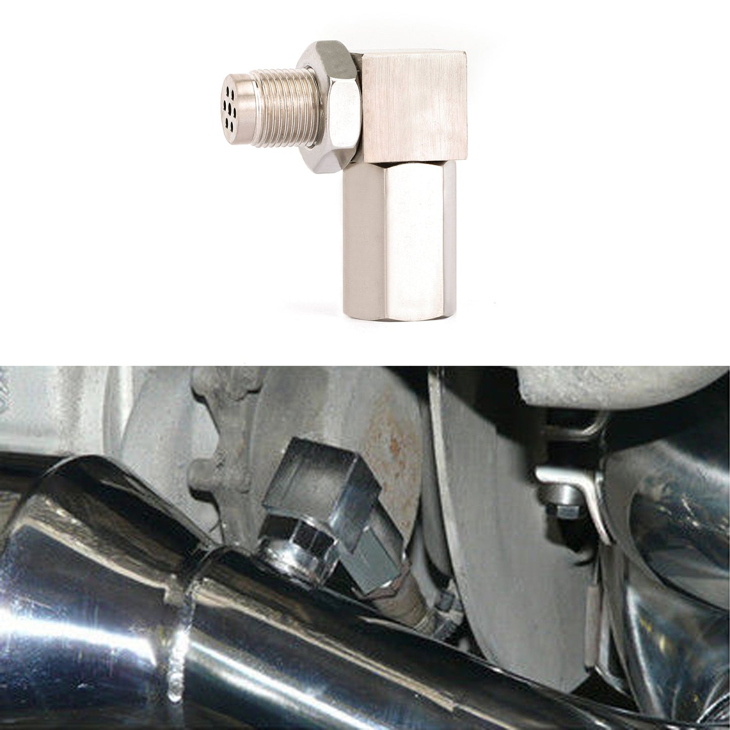 90 O2 Sensor Spacer Engine Light CEL Check Bung Mini Converter Connector Universal