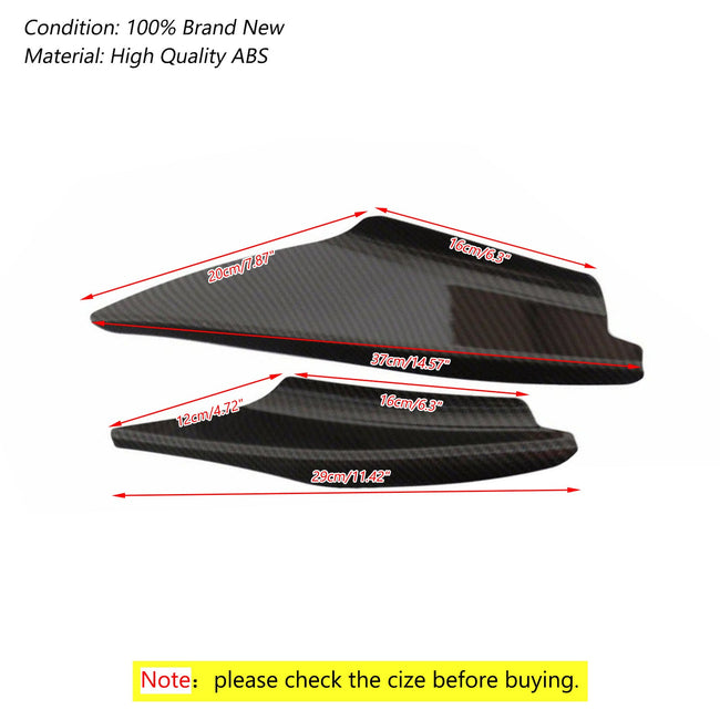 Universal Car Front Bumper Fins Body Splitter Spoiler Canards Carbon Fiber Look