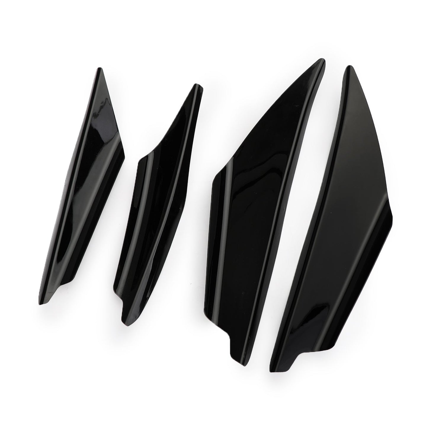 4pcs Universal Gloss Bk Car Front Bumper Fins Body Splitter Spoiler Canards