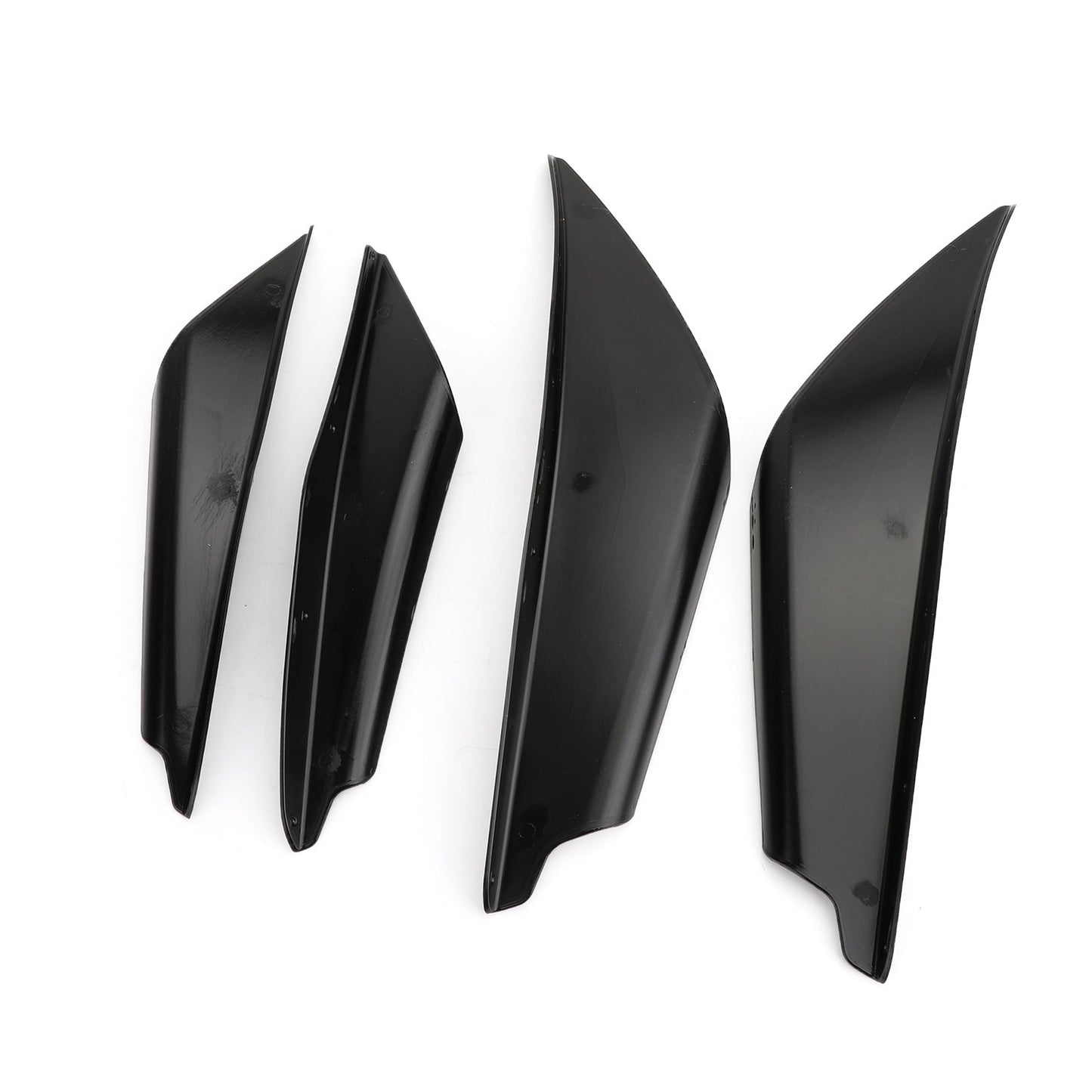 4pcs Universal Gloss Bk Car Front Bumper Fins Body Splitter Spoiler Canards