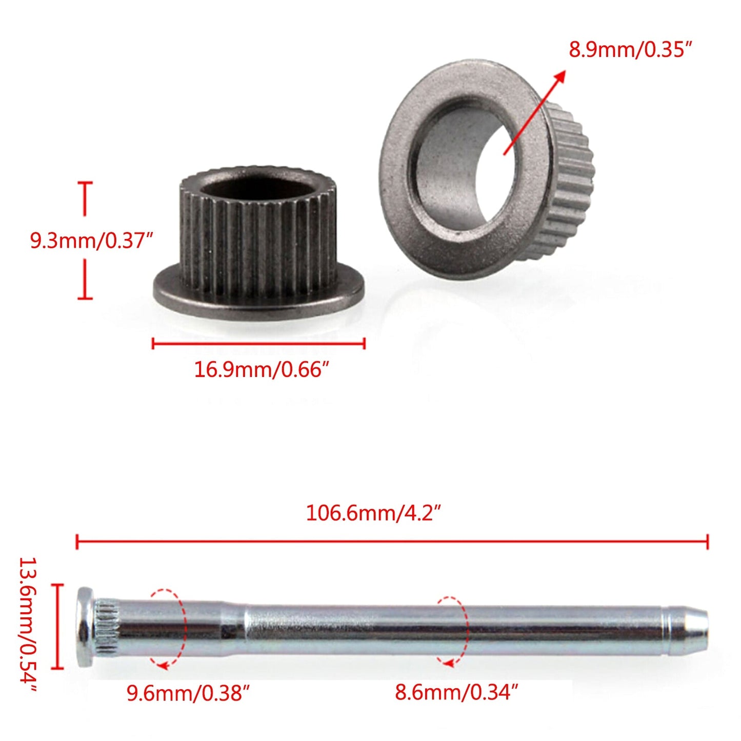 Door Hinge Pin Bushing Kit For 1994-2004 Chevy S10 GMC S15 93356553 2 Door