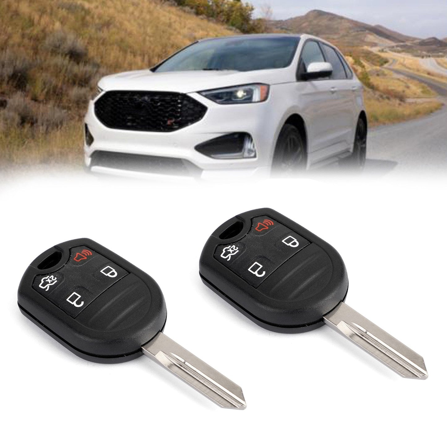 2PCS Keyless Remote Start Key Fob For Ford 2011 2012 2013 2014 2015 2016 F150 F350