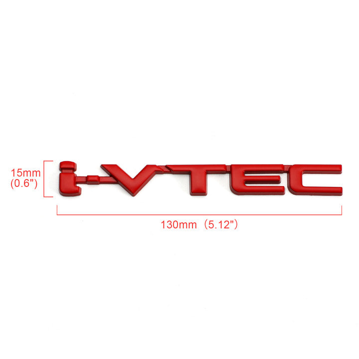 3D Metal i-VTEC Car Trunk Rear Turbo Fender Emblem Badge Decals Stickers Silver