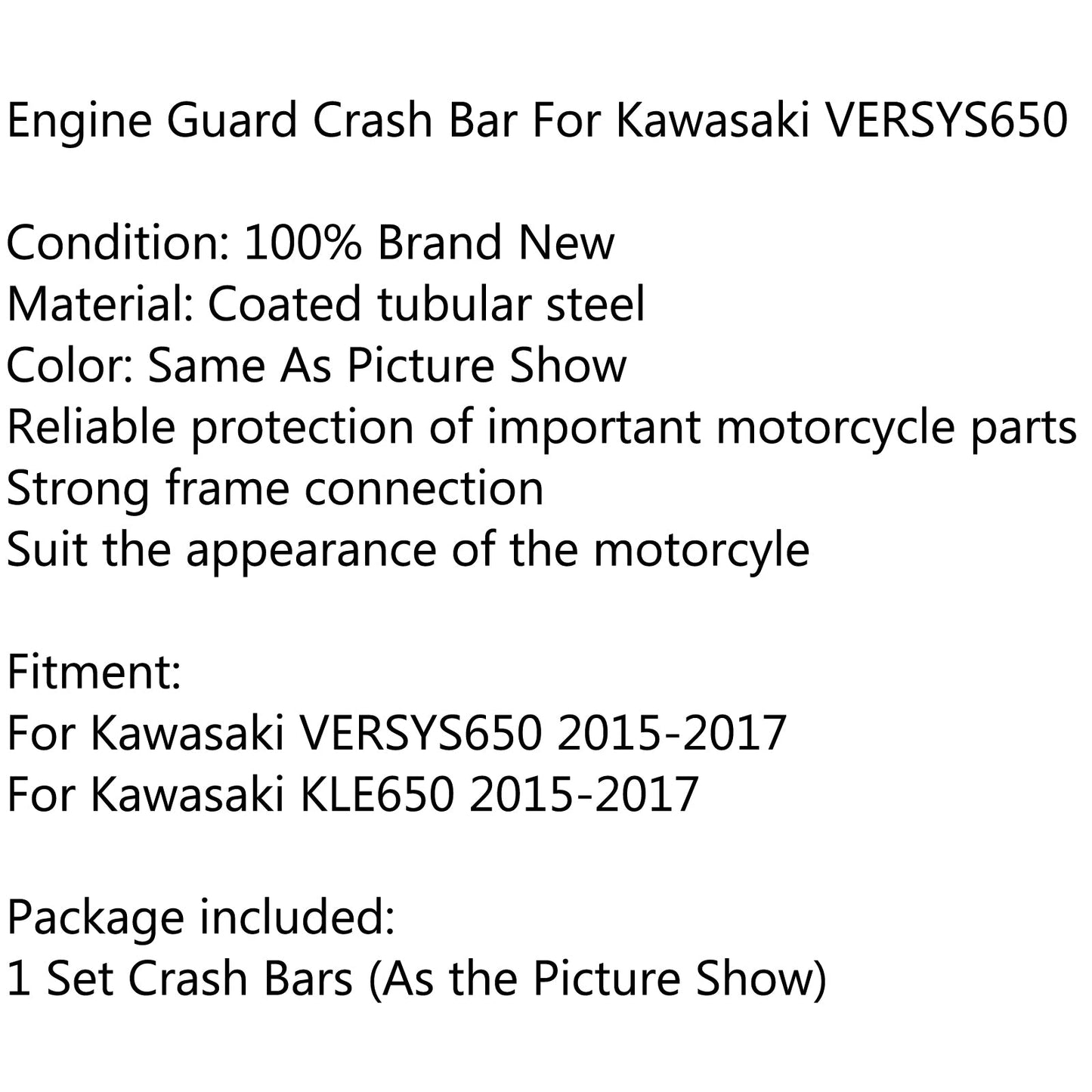 Crash Bars Engine Guard Protector For Kawasaki VERSYS650 15-17 KLE650 15-17