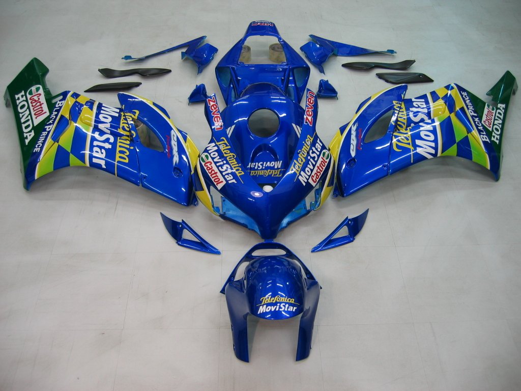2004-2005 Honda CBR 1000 RR Amotopart Fairings Blue Checker Movistar Racing Customs Fairing