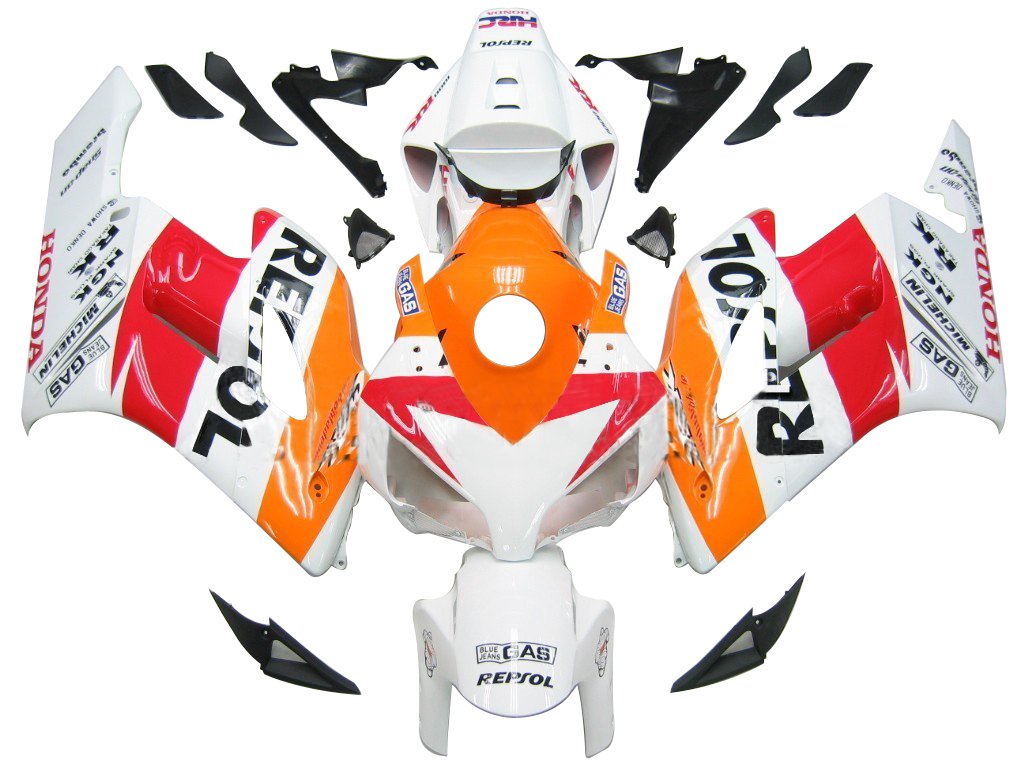 2004-2005 Honda CBR 1000 RR Amotopart Fairings White Orange Repsol Racing Customs Fairing