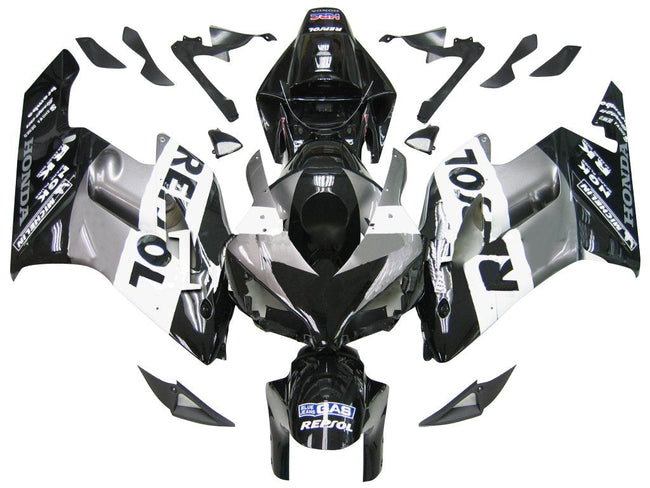 2004-2005 Honda CBR 1000 RR Amotopart Fairings Black Silver Repsol Racing Customs Fairing