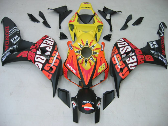 2006-2007 Honda CBR 1000 RR Black Yellow Valentino Rossi Racing Amotopart Fairings