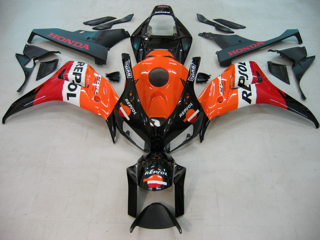 2006-2007 Honda CBR 1000 RR Black Orange Repsol Racing Amotopart Fairings