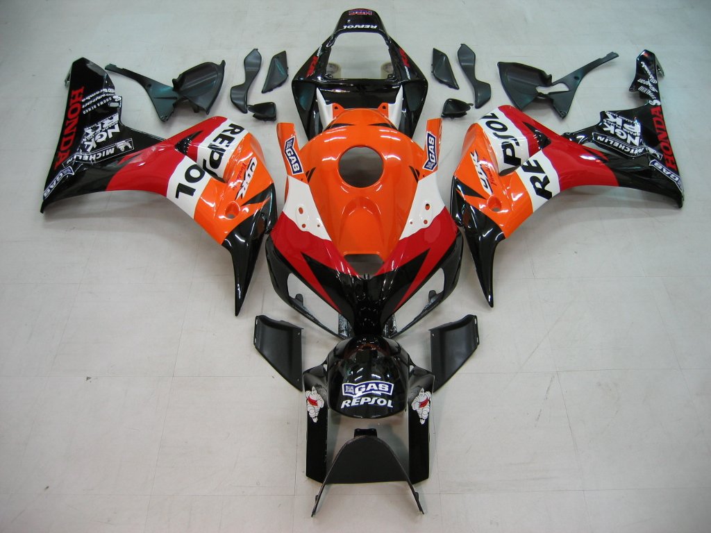 2006-2007 Honda CBR 1000 RR Black Orange Repsol Racing Amotopart Fairings
