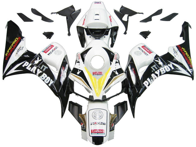 2006-2007 Honda CBR 1000 RR White & Black Playboy Racing Amotopart Fairings